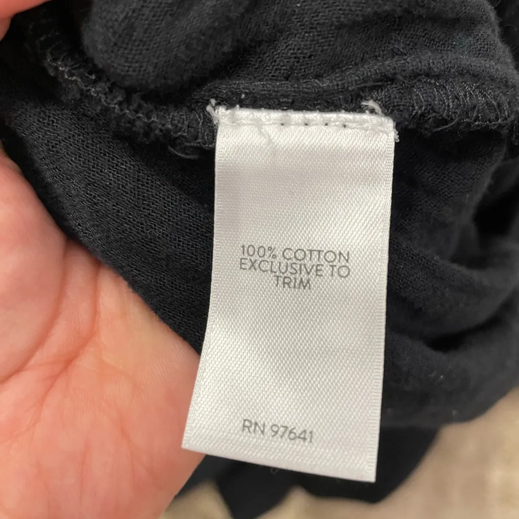 J. Jill Black Gauze Wide Leg Pants Size L Cropped Lightweight Pull - Image 6