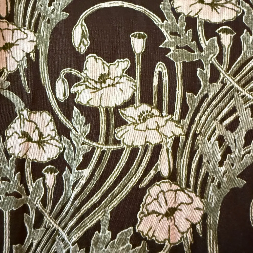 Tory Burch Dagny Dress Flora Flowers 100% Silk Brown Pink Designer Luxury Small - Image 7