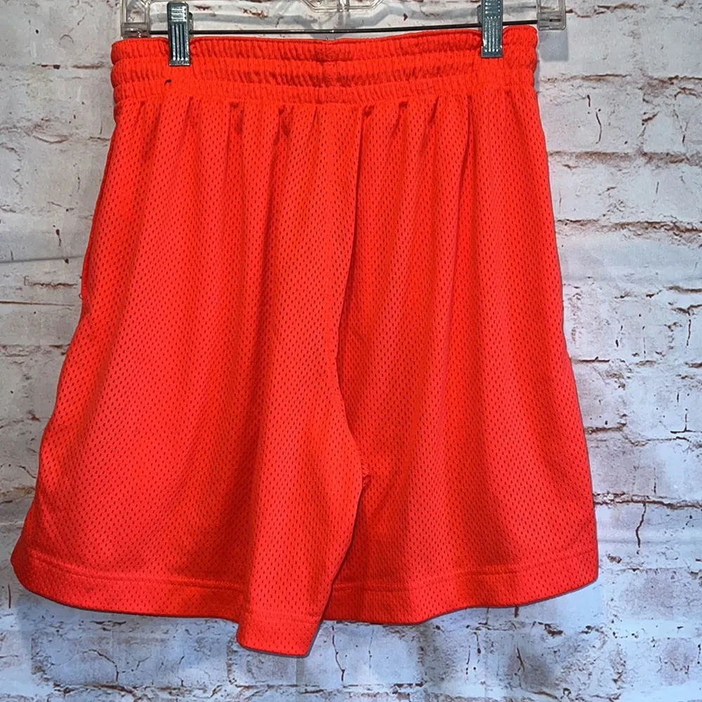 Nike swoosh fly basketball shorts unlined neon orange m womens elastic waistband - Image 5