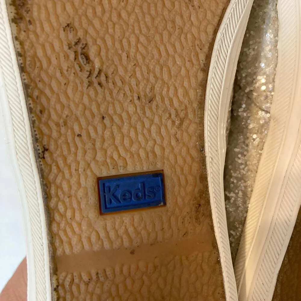 Keds x Kate Spade New York Champion Glitter Cream Lace Up Ribbon Sneakers - Image 11