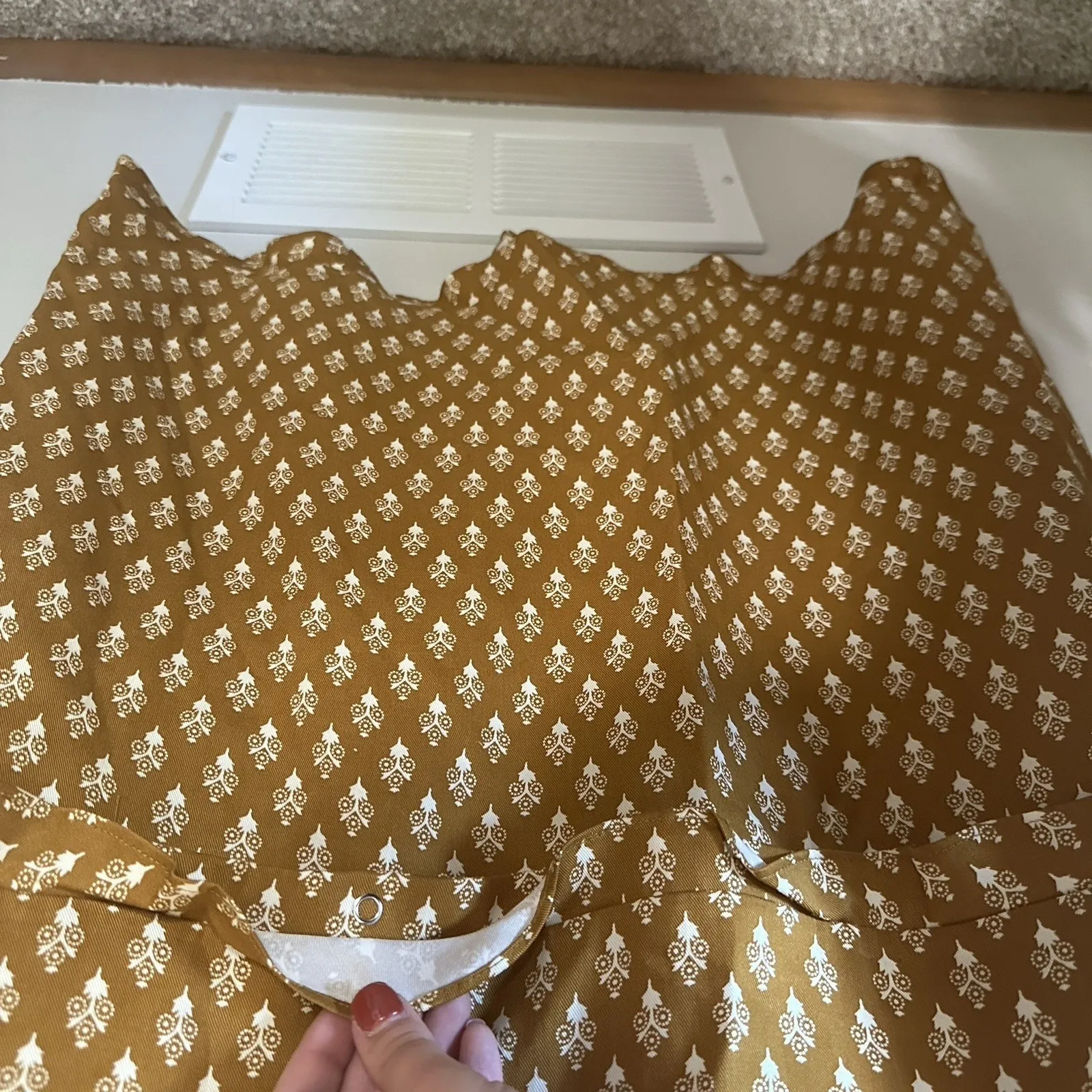 VETTA Capsule The House Convertible Midi‎ Dress Sz Small Minimalist Gold Floral Yellow - Image 4