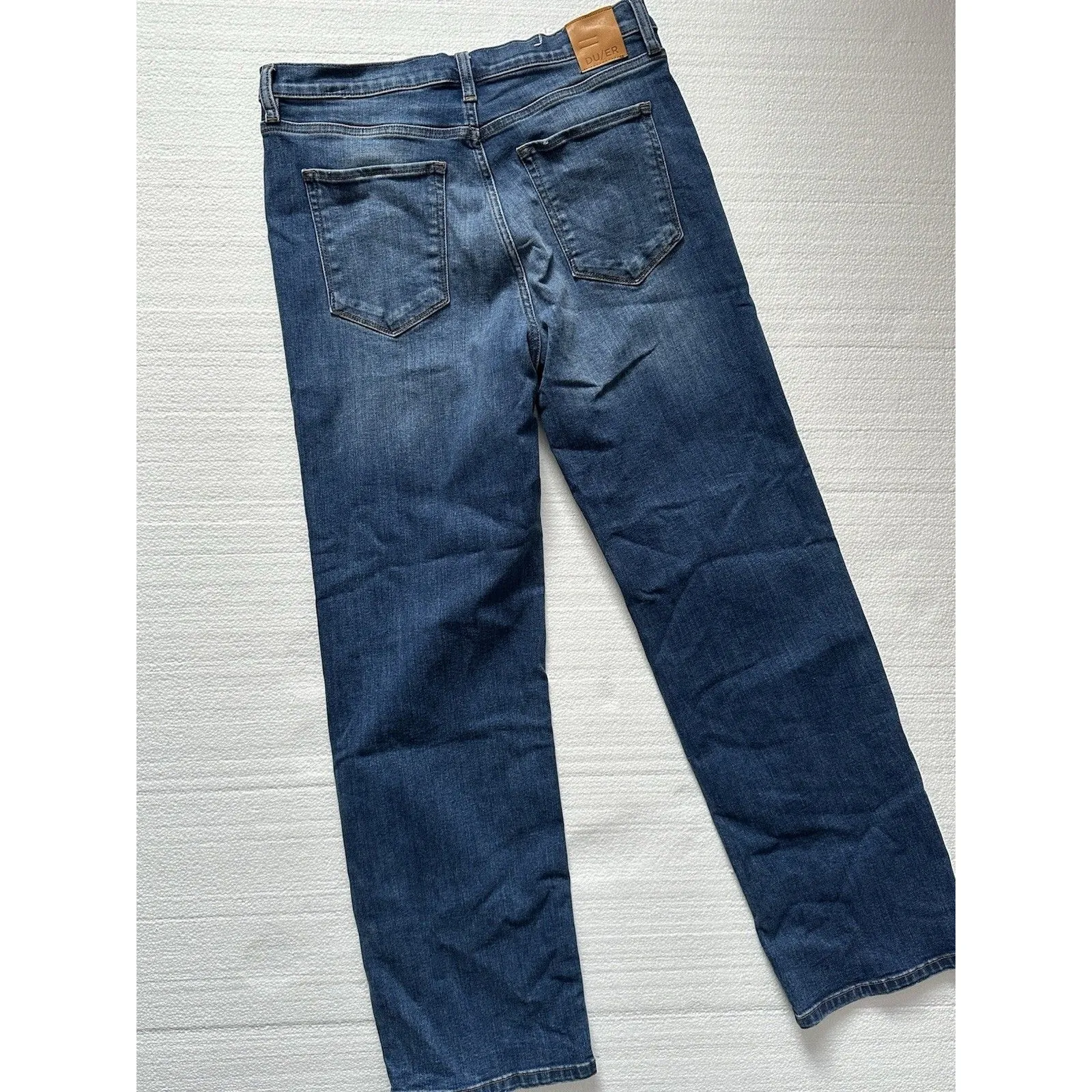 Duer Performance 30x31 Jeans Denim Mid Rise Slim Straight Dark‎ Stone wfgr4010 Blue Size 30 - Image 12