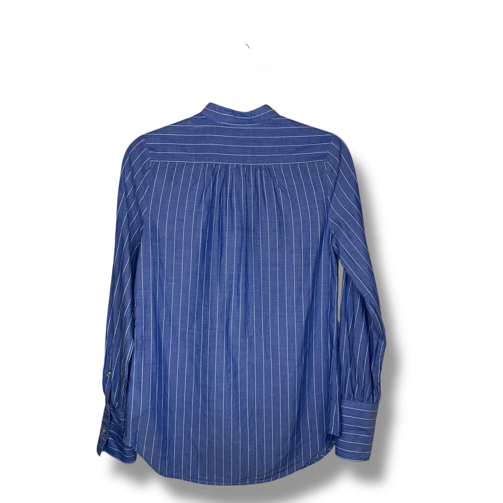 Alex Mill XS Striped Band Collar Pintuck Button - Image 5