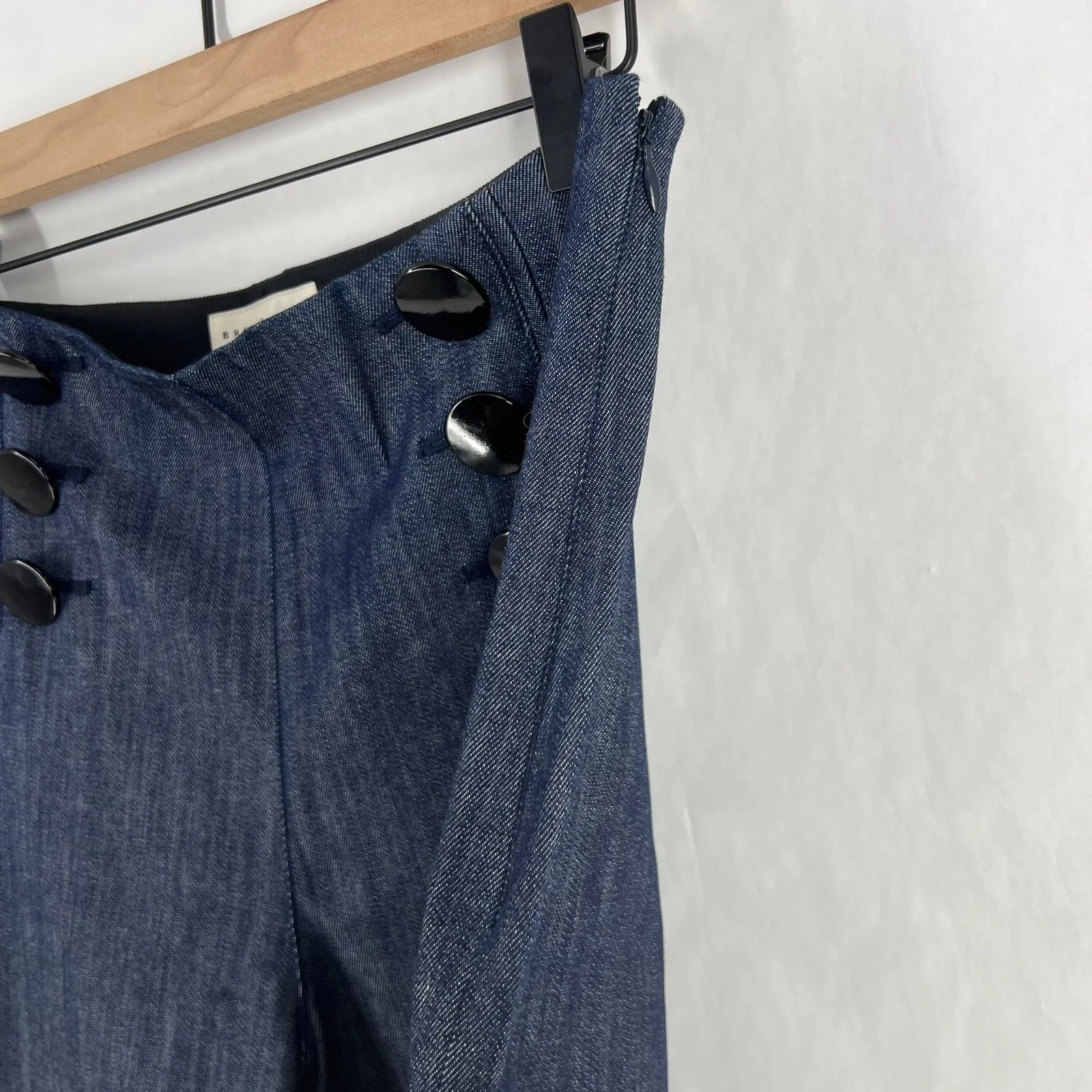 Kate Spade Broome Street Wide Leg Jeans Womens 29 Blue Button Front High Rise - Image 4