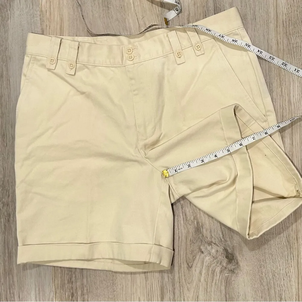 Lauren Ralph Lauren 6” Beige Khaki Shorts Cuffed Chino 100% Cotton Size 6 - Image 4