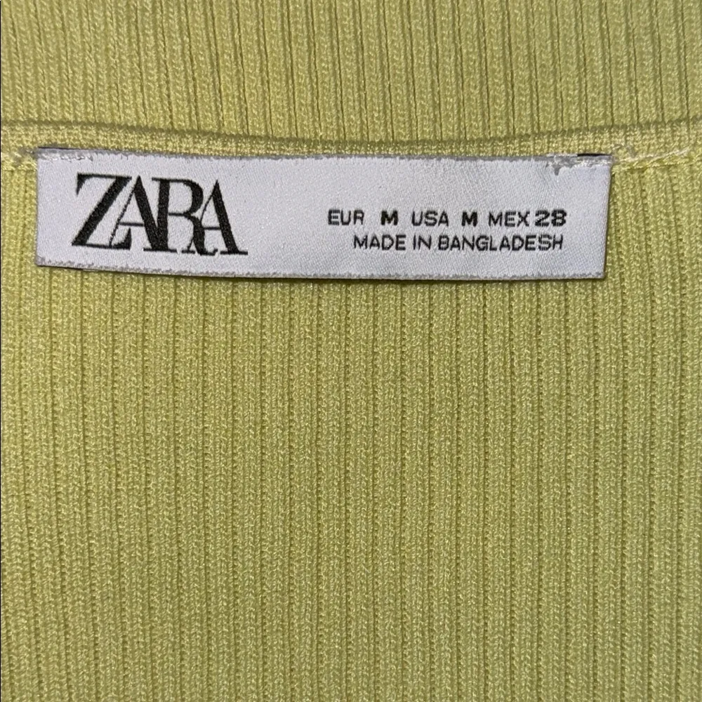 ZARA Lt Yellow Ribbed Knit Tie-Front Cardigan Blogger’s Favorite Size Medium - Image 8