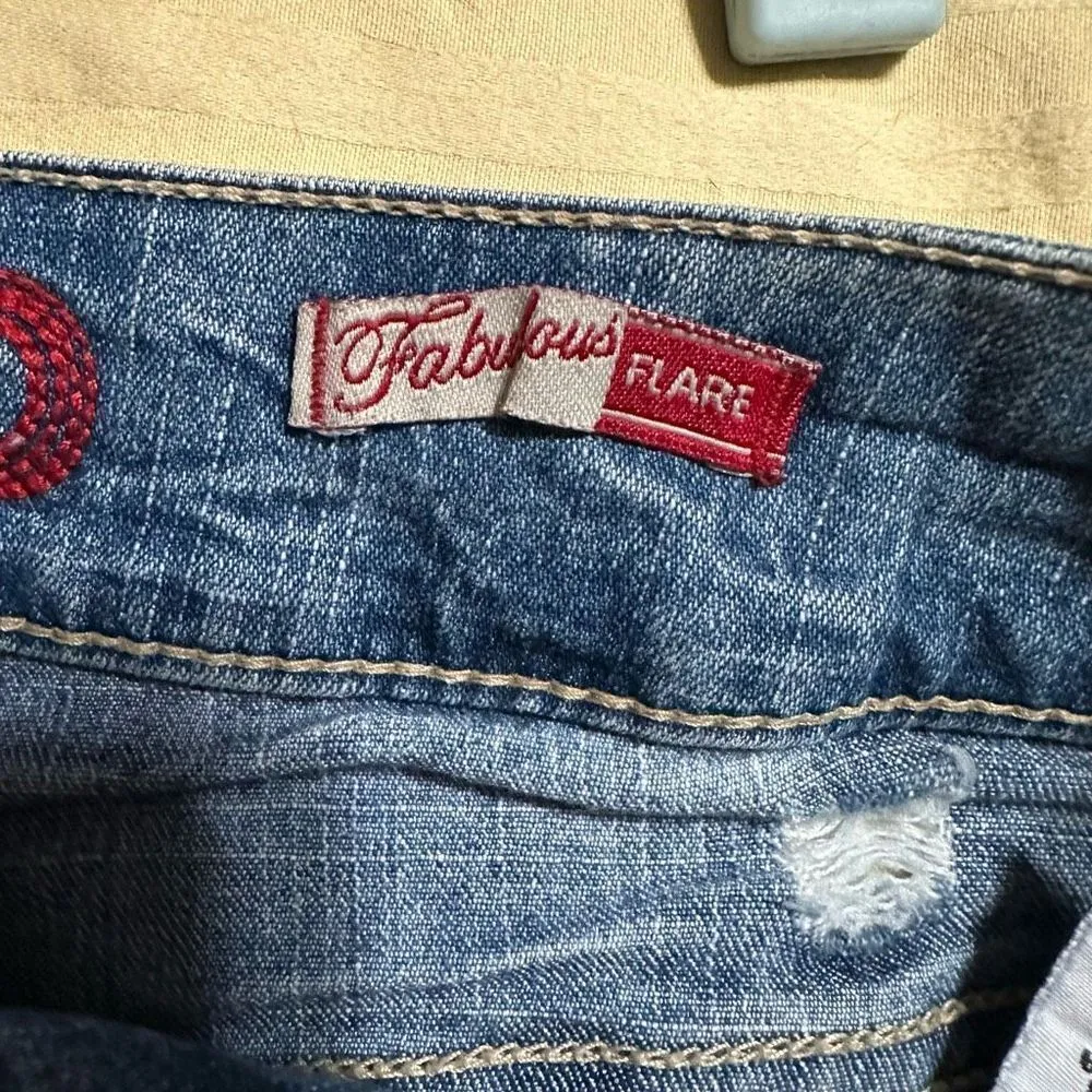 Bongo Fabulous Flare distressed blue denim jeans - Image 5