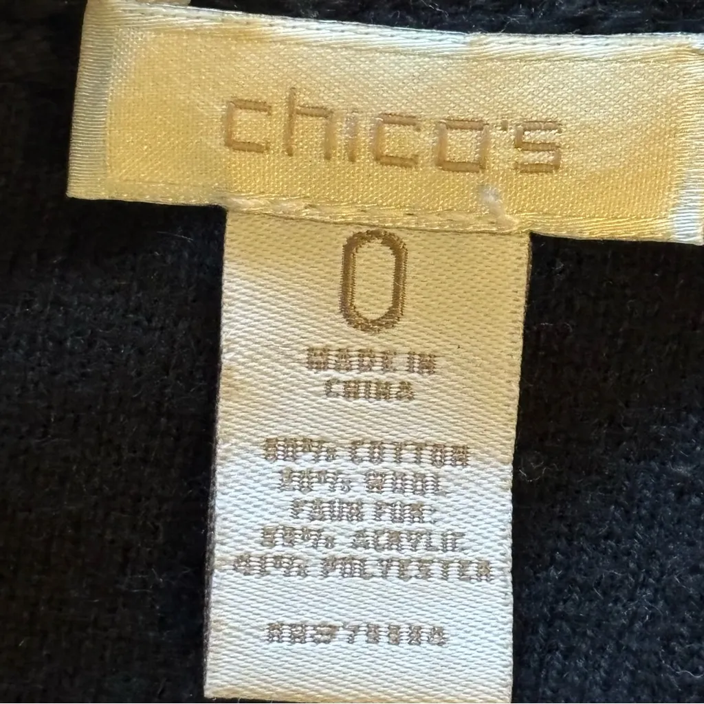 Chico's  Elegant Black Vest Cotton, Wool - Image 3