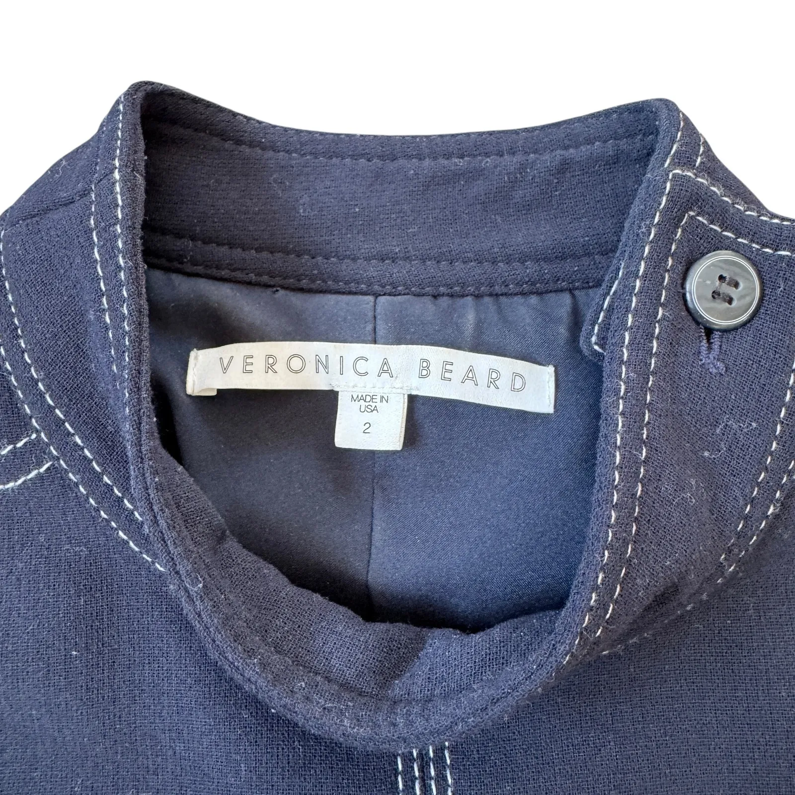 Veronica Beard Nico Dress Dark Navy - Image 4