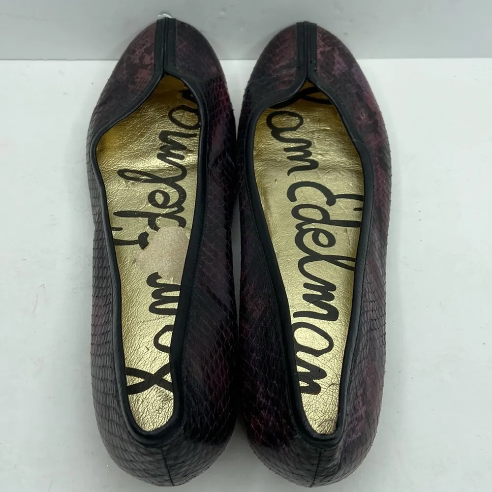 Sam Edelman Snakeskin Leather Ballerina Flats Size 8M - Image 6