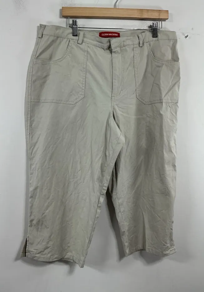 Womans Excellent Condition Gloria Vandirbilt Beige Capri Jeans Size 16 0185/B-5 - Image 1
