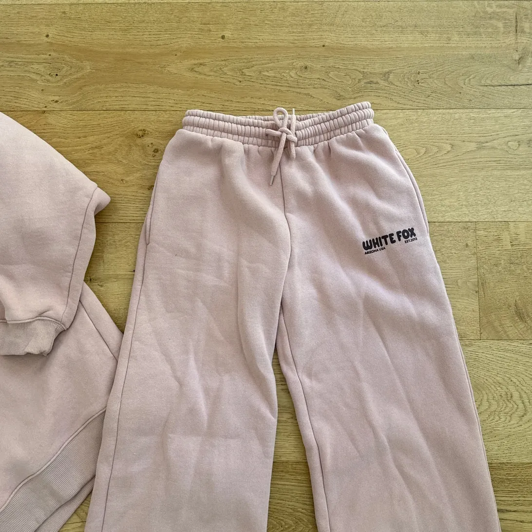 White Fox Sweatshirt and Joggers Greetings from the Desert Set in Blush Pink - Image 5