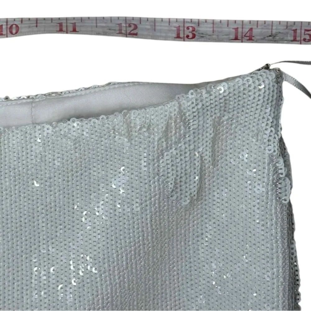 GAUCHERE White Sequin Maxi Skirt Size 34 - Image 8