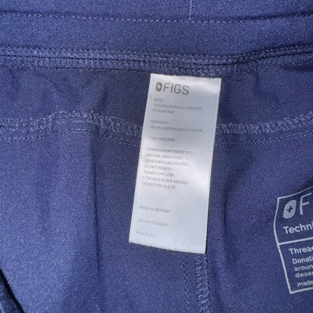 Figs Navy Blue Scrub Pants with Gray Drawstring - Image 8