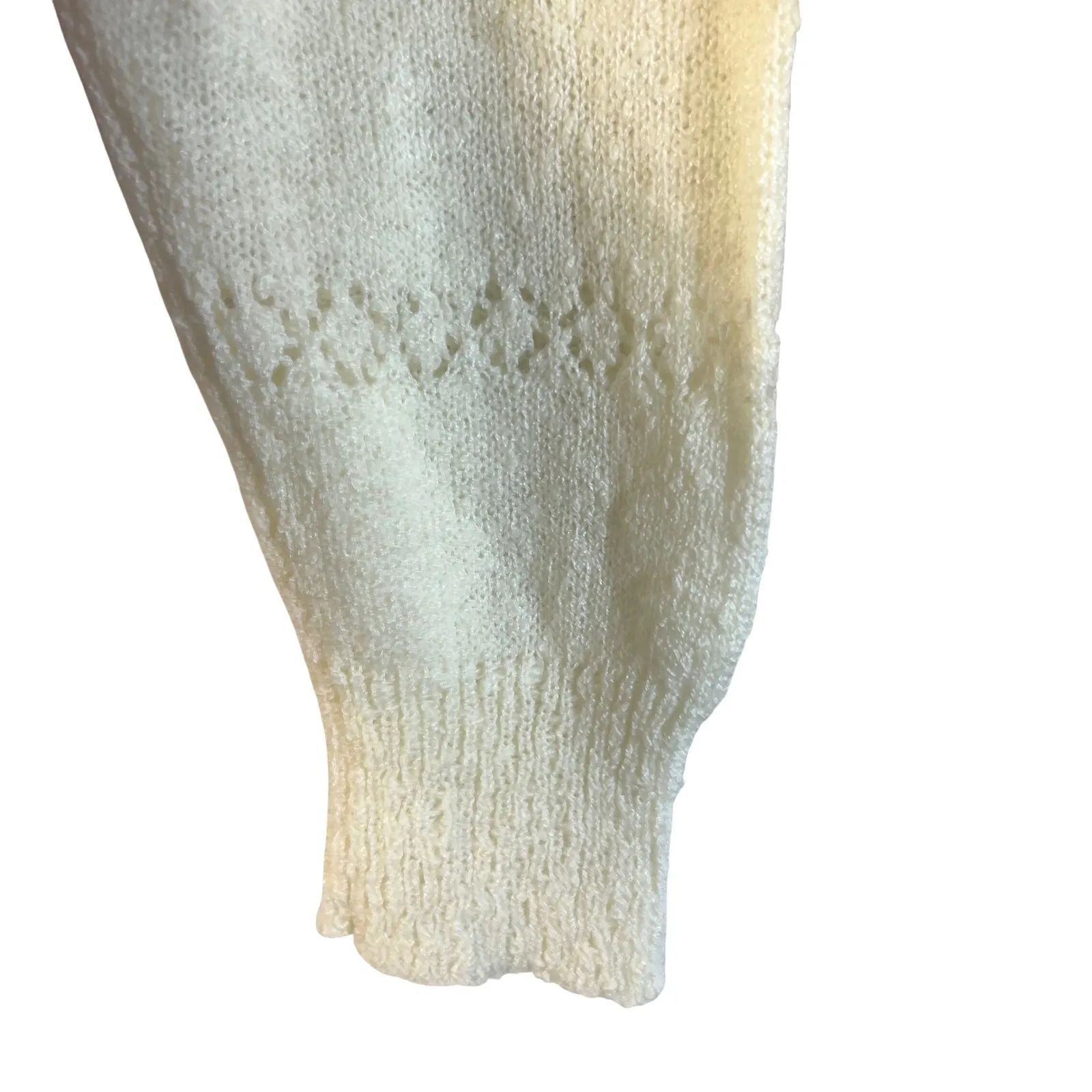 Vtg Country Craft Women's Sweater M Yellow Knit Pullover V - Image 3