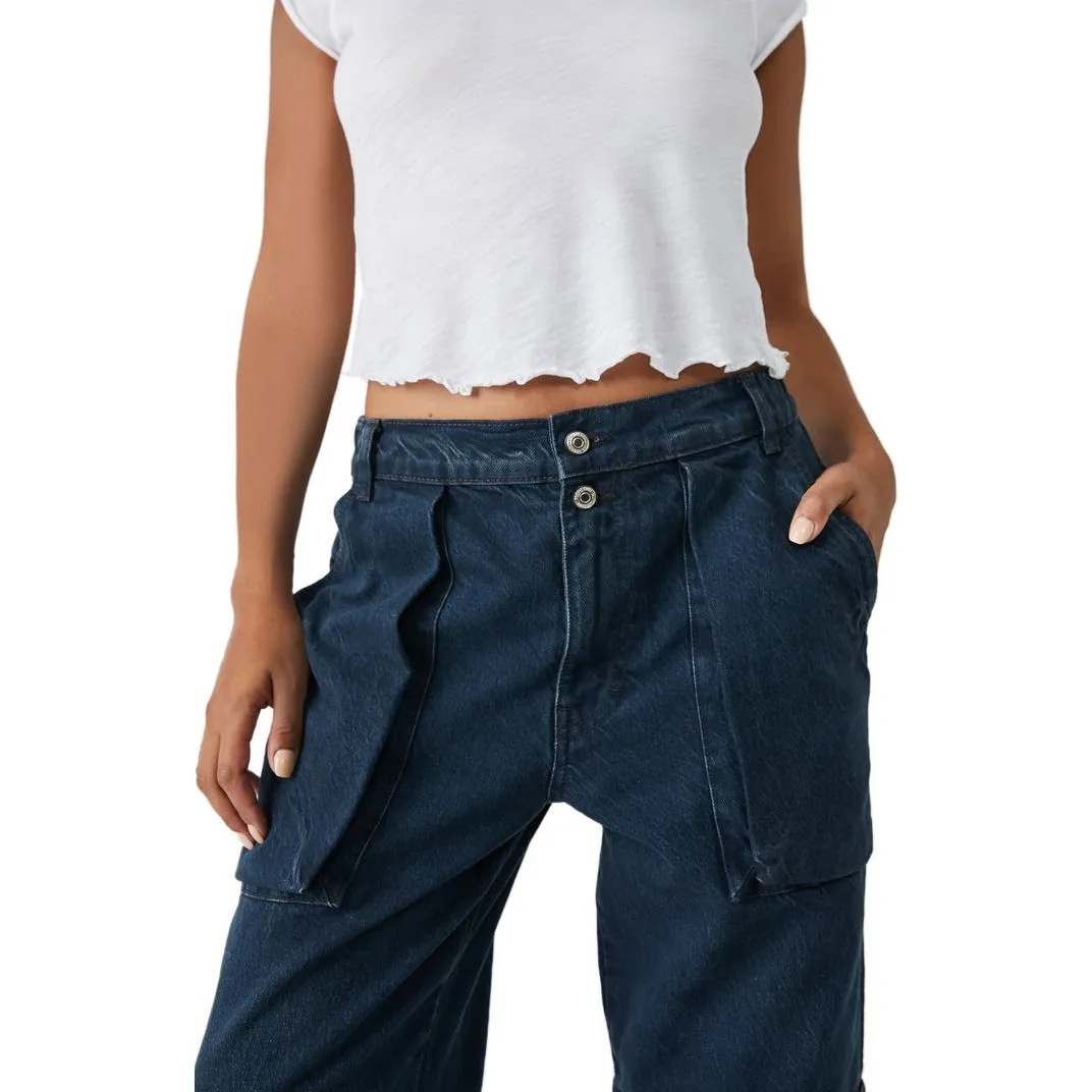 Free People We The Free Black Wash Marx Cargo Baggy Laid Back Pants Jeans - Image 6