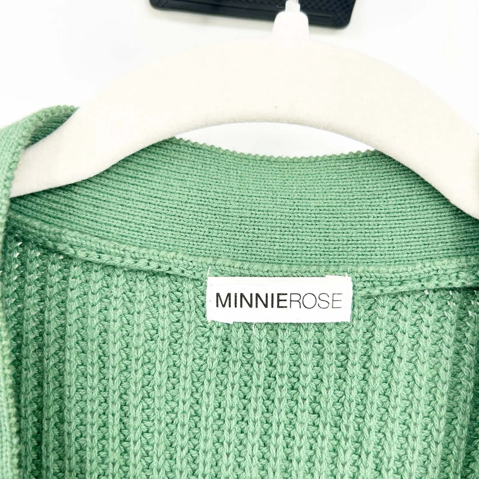 Minnie Rose Women Knit Cotton Cashmere Belted Long Duster Cardigan Sweater Green - Image 6