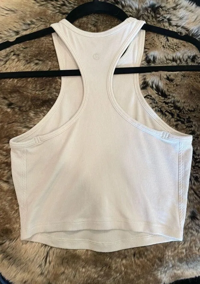 Lululemon White Cropped Tank - Image 3