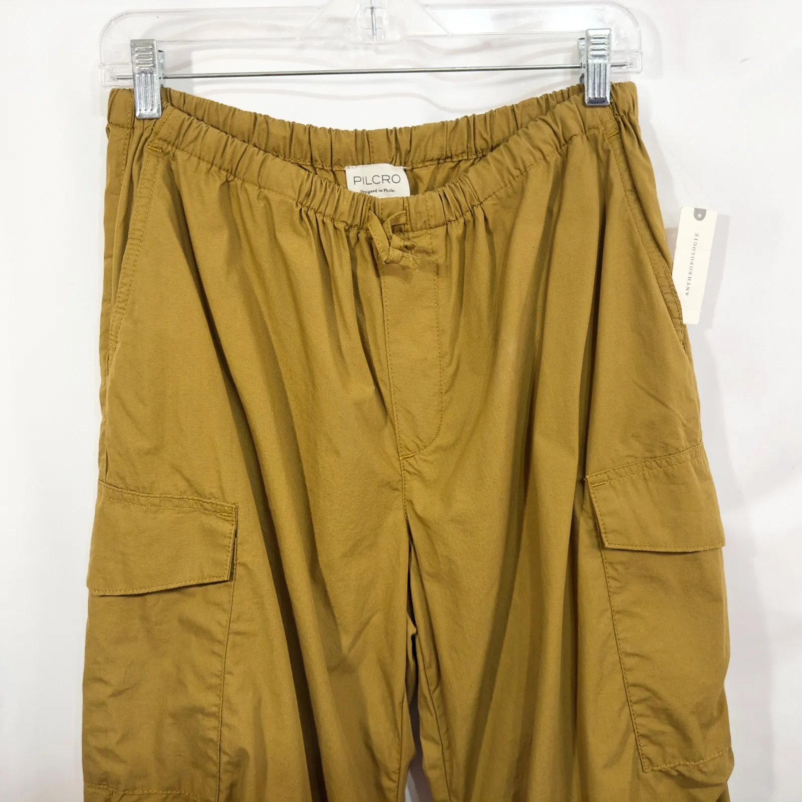 Pilcro Anthropologie Medium Parachute Pants Cargo Drawstring Bronze High‎ 1532 - Image 6
