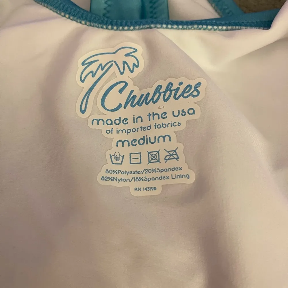 💋CHUBBIES Baby Blue USA One Piece Bathing Suit, Medium - Image 4