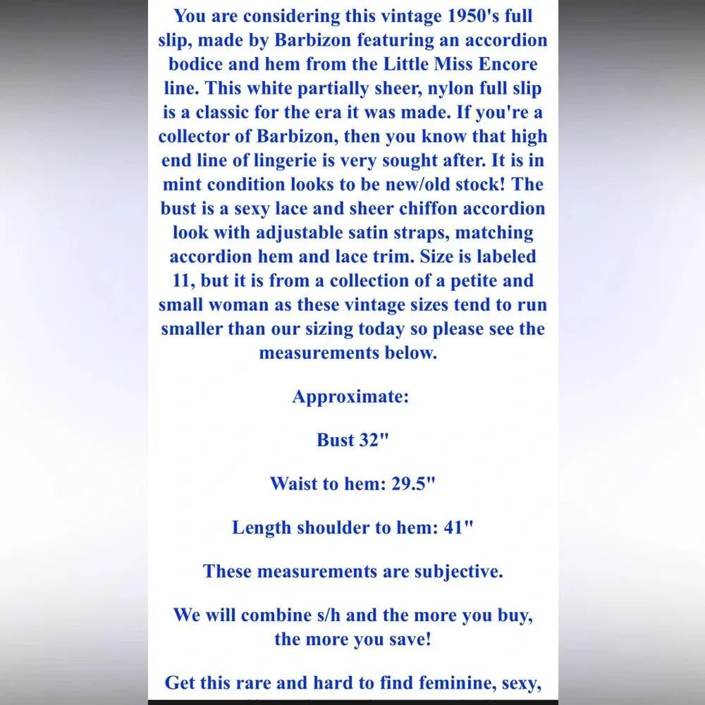 Barbizon Vintage 1950’s amazing nylon slip dress size medium large - Image 12