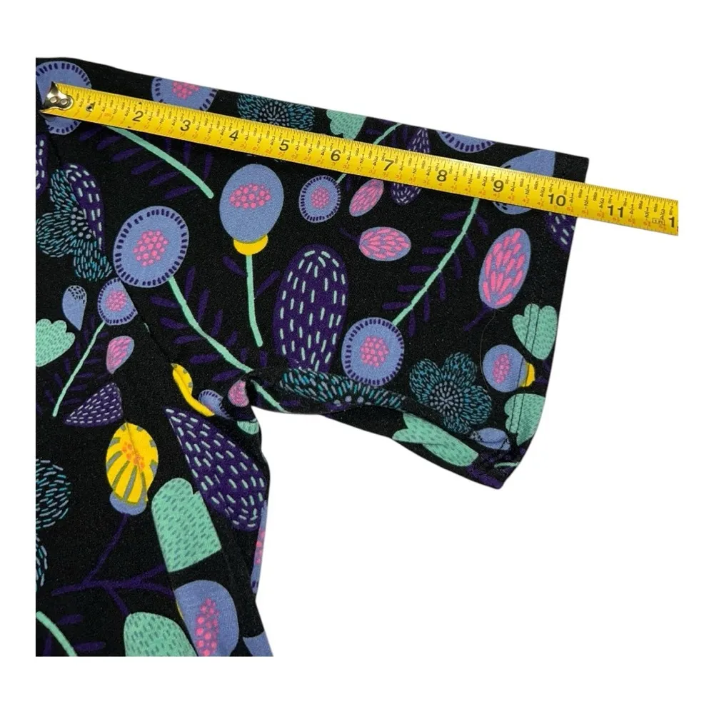 LulaRoe  Floral colorful Black, pink, blue, green Dress Short sleeved Size 2XL - Image 7