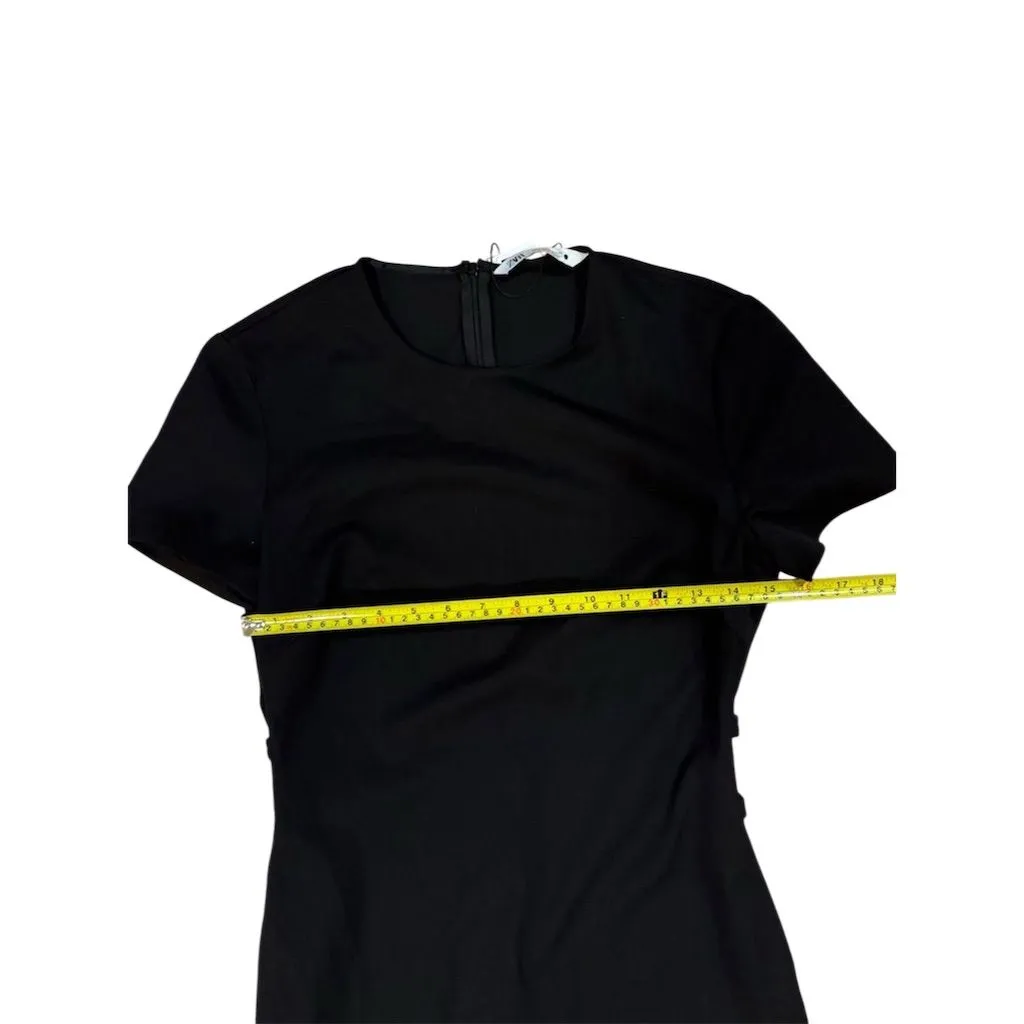 Zara Women's Black Crew Neck Maxi Dress Size S w/ side cutouts NWT - Image 4