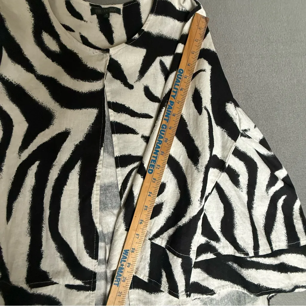 For Cynthia Black and‎ White Fun Zebra Print Blazer Swing Jacket size medium - Image 16