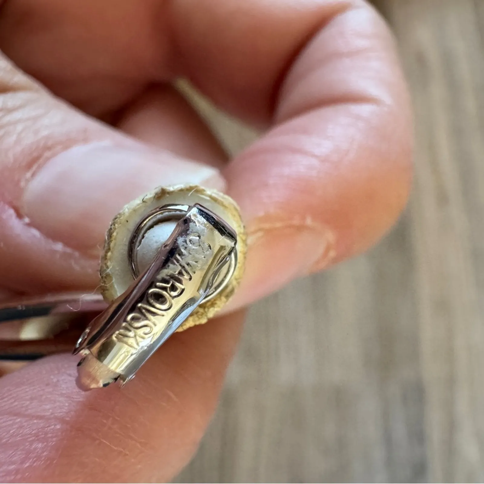 Swarovski Silver Tone Rhinestone Vintage Clip On Earrings Dangle Drop Pauve - Image 3