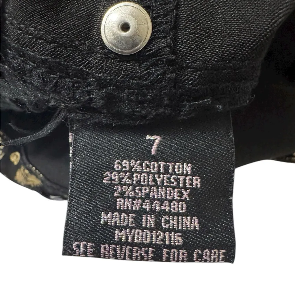 TINSELTOWN Brocade Skinny Jeans Gold Foil Size 7 - Image 9