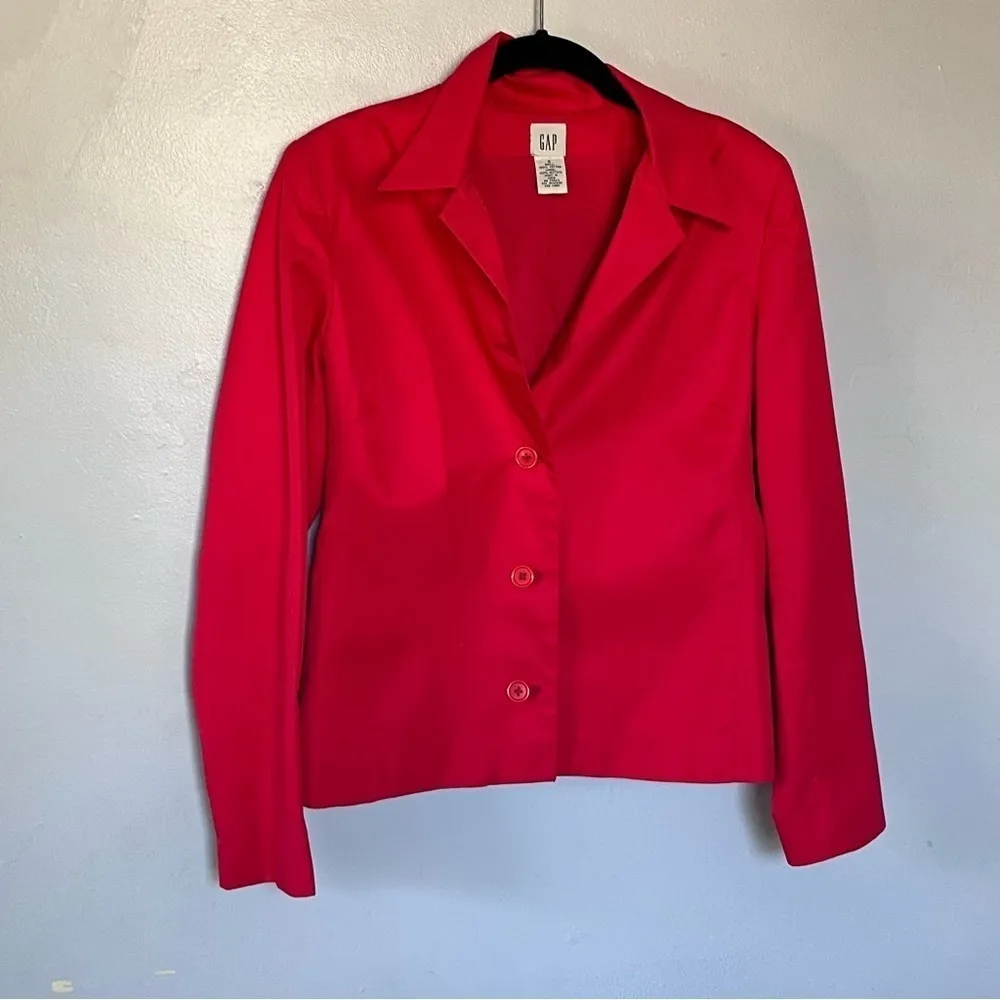 Gap Clean Cut Blazer Suit Coat Jacket Red Medium 8 - Image 3