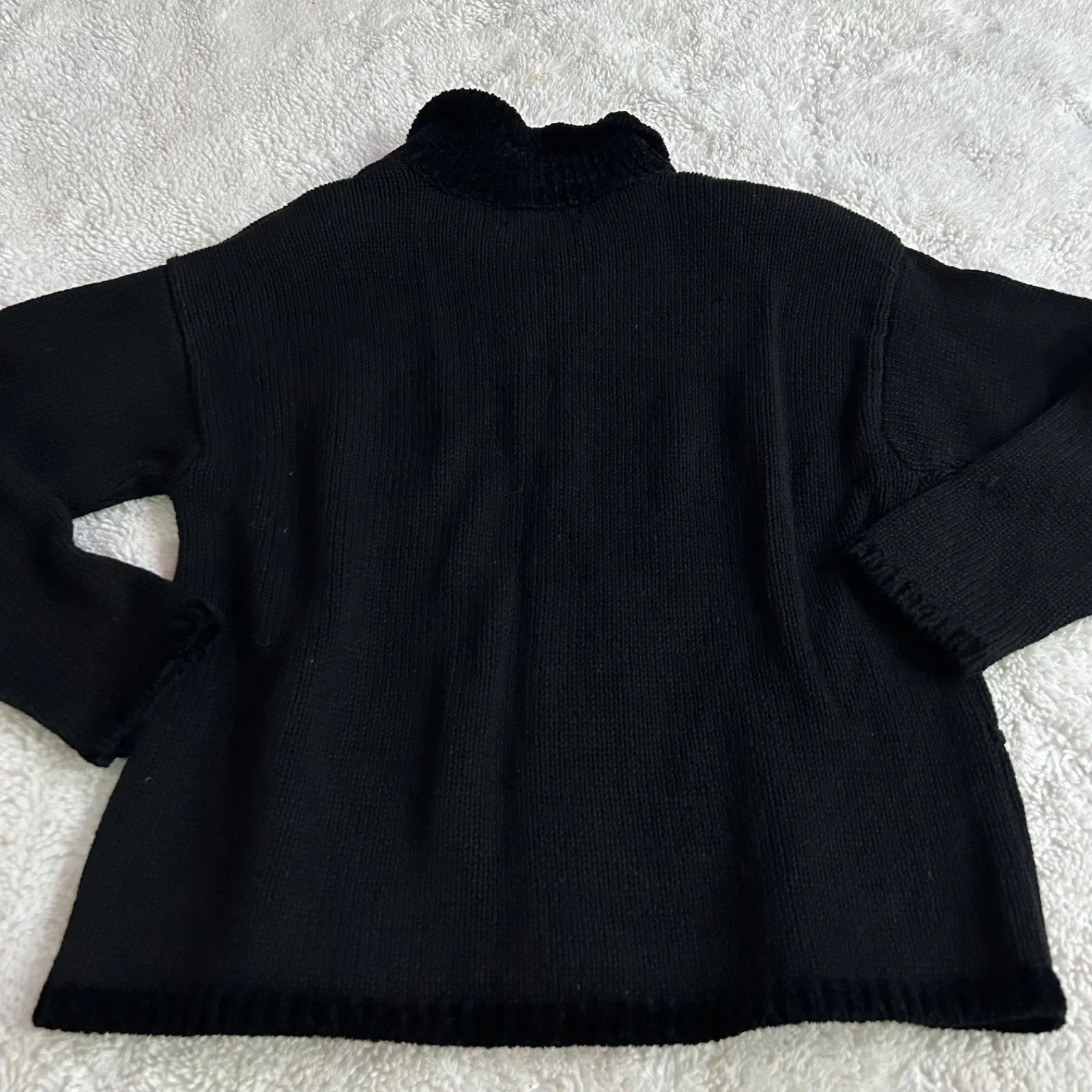 Vtg Croft Barrow Hand Knitted Sz M Christmas Holiday Embroidered Sweater Cotton Size M - Image 4