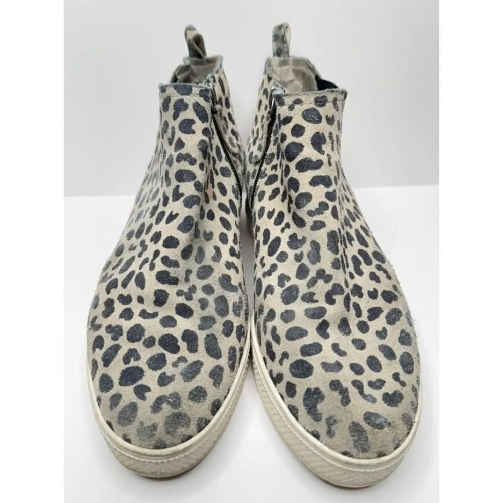 Caslon Leopard Print Suede Leather Ankle Booties Wedge Sneakers Casual Size 10 - Image 4