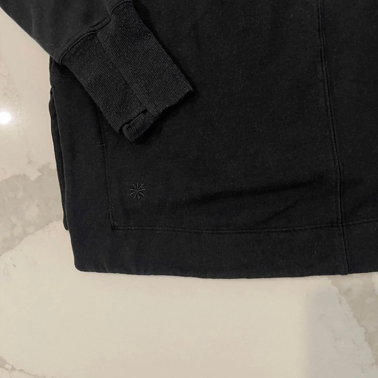 Athleta Coaster Luxe Recover Crewneck Sweatshirt Women's Small Petite Black Cozy - Image 8