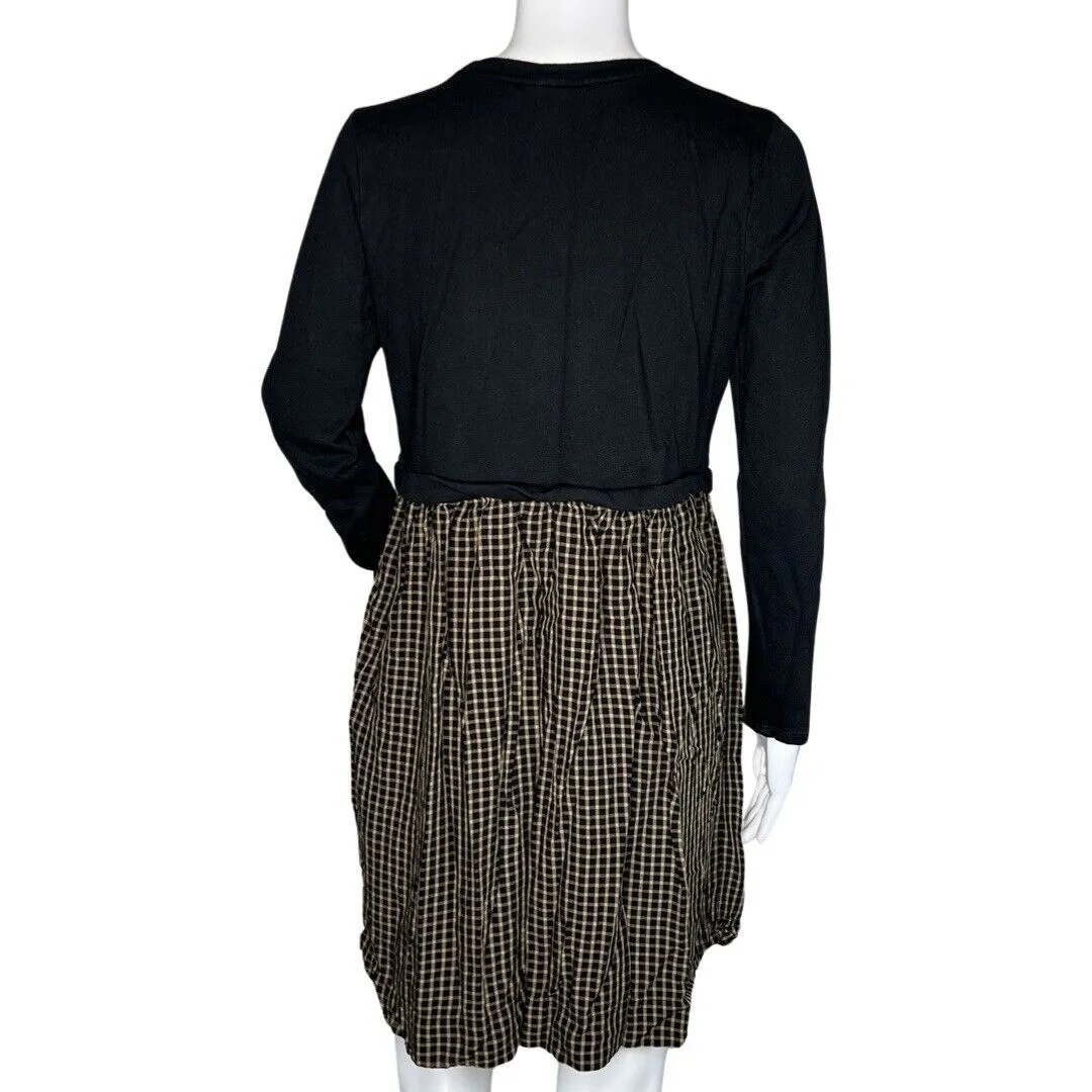 J. Jill Dress Womens Small Black Brown Plaid Purejill Casual Office‎ Bohemian - Image 4