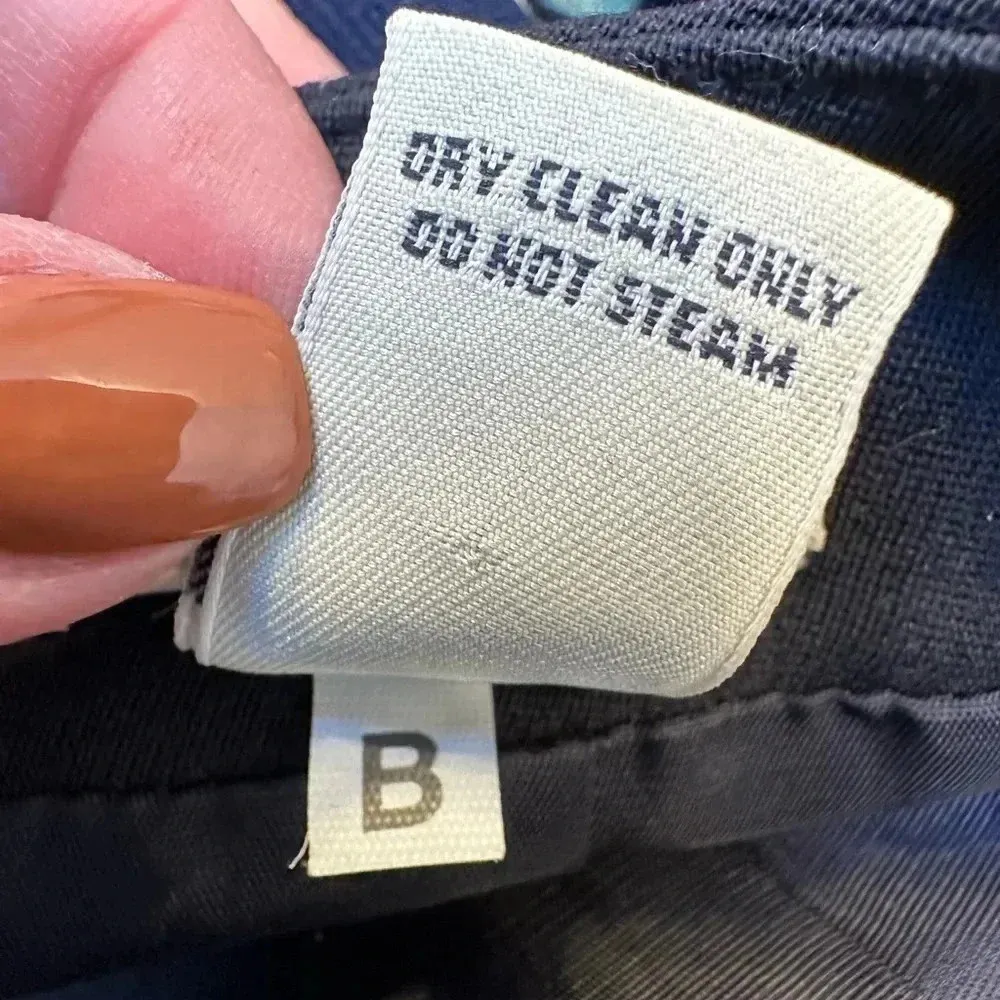 Vintage Ann Taylor Wool Classic Black Pin Stripe Pencil Skirt Size 12 Large L - Image 4