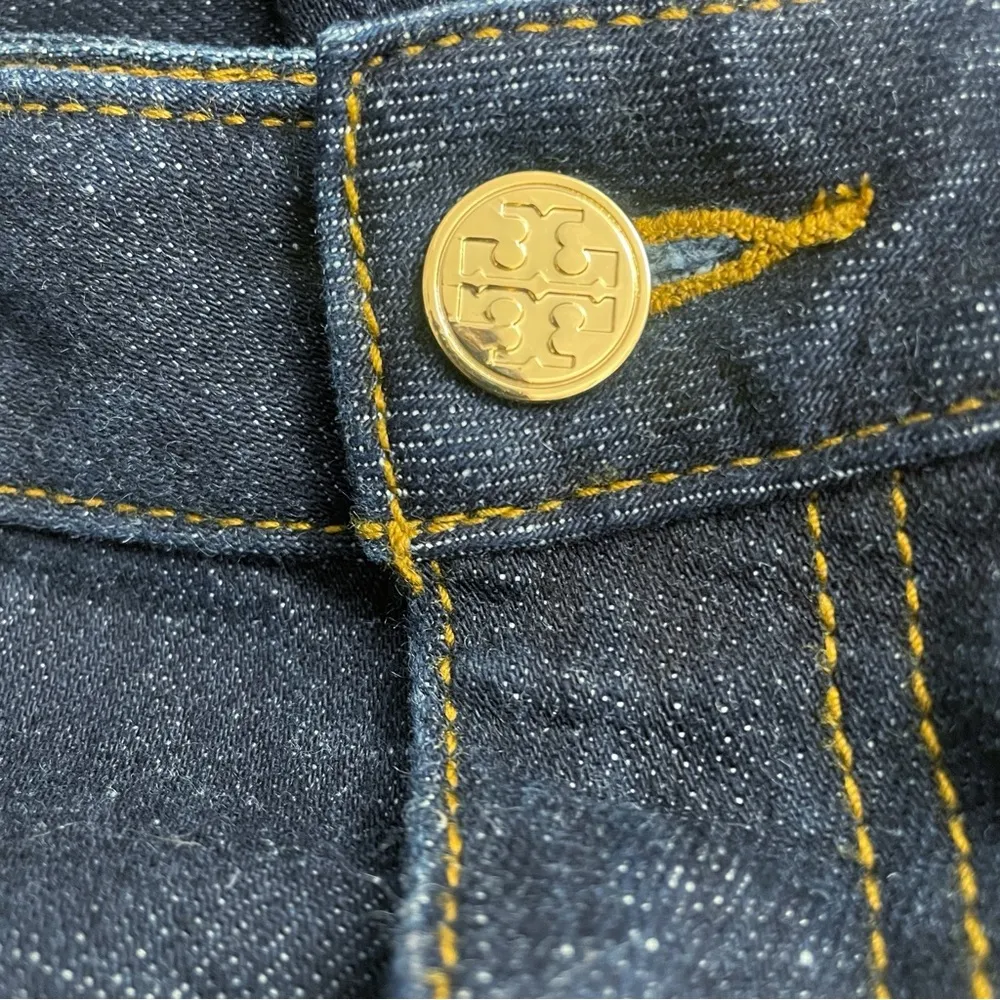 Tory Burch Jeans Low Rise Super Skinny Dark Rinse Wash Extra Long Size 28 | 6 - Image 9