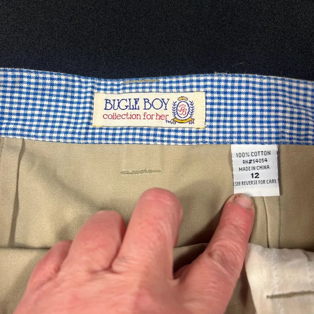 Bugle Boy Khaki Button-Down A-Line Skirt - Image 4