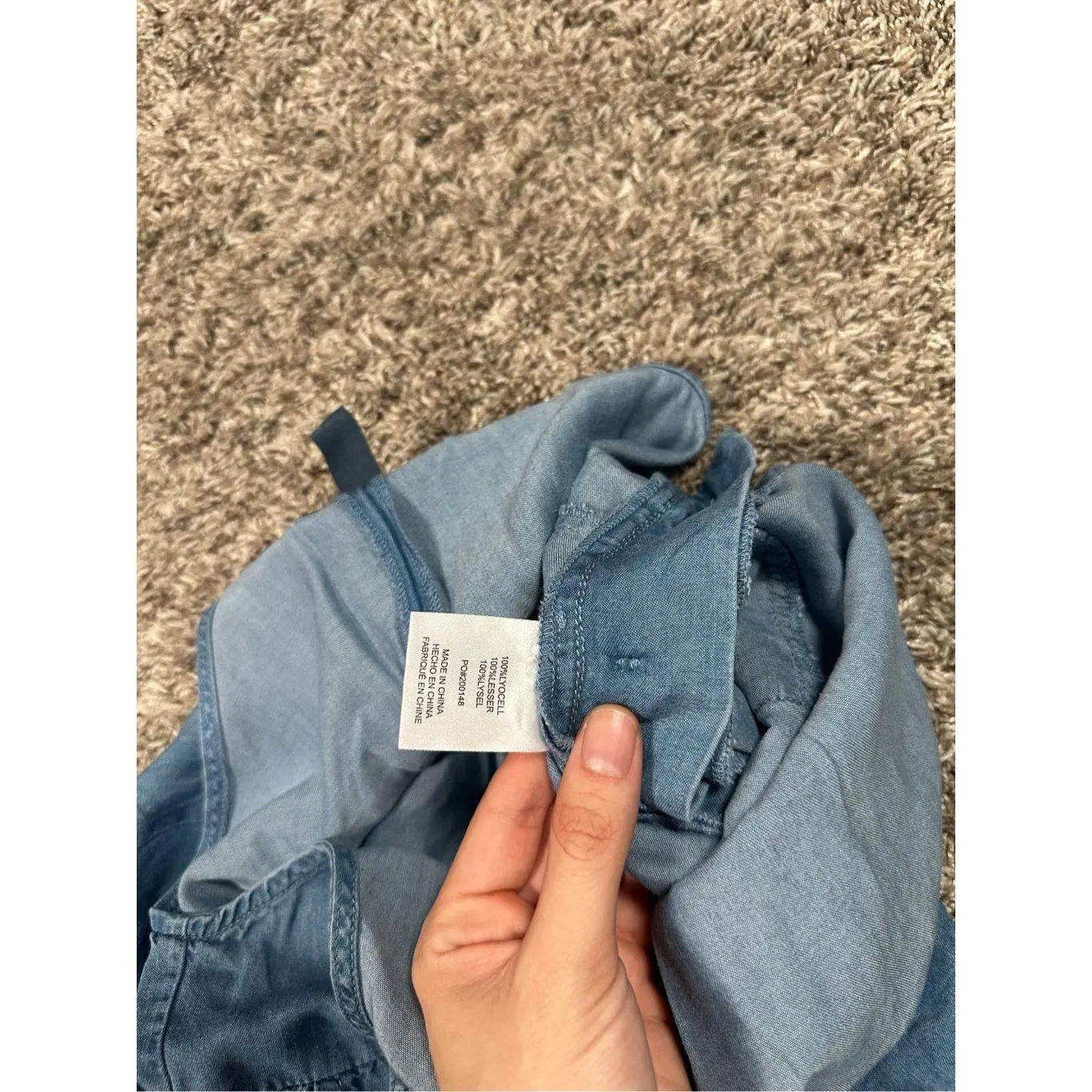 NWT Modcloth Utility Shortall Chambray Light Blue Denim Romper Overall Lyocell 6 - Image 5