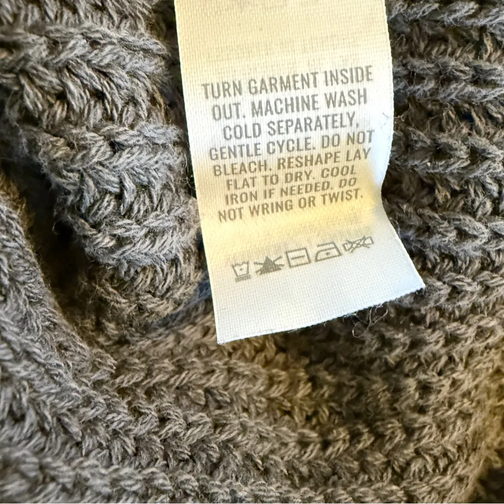 Aerie OFFLINE Oversized Hooded Ribbed Knit Sweater Smoked Gray Women’s Medium - Image 11