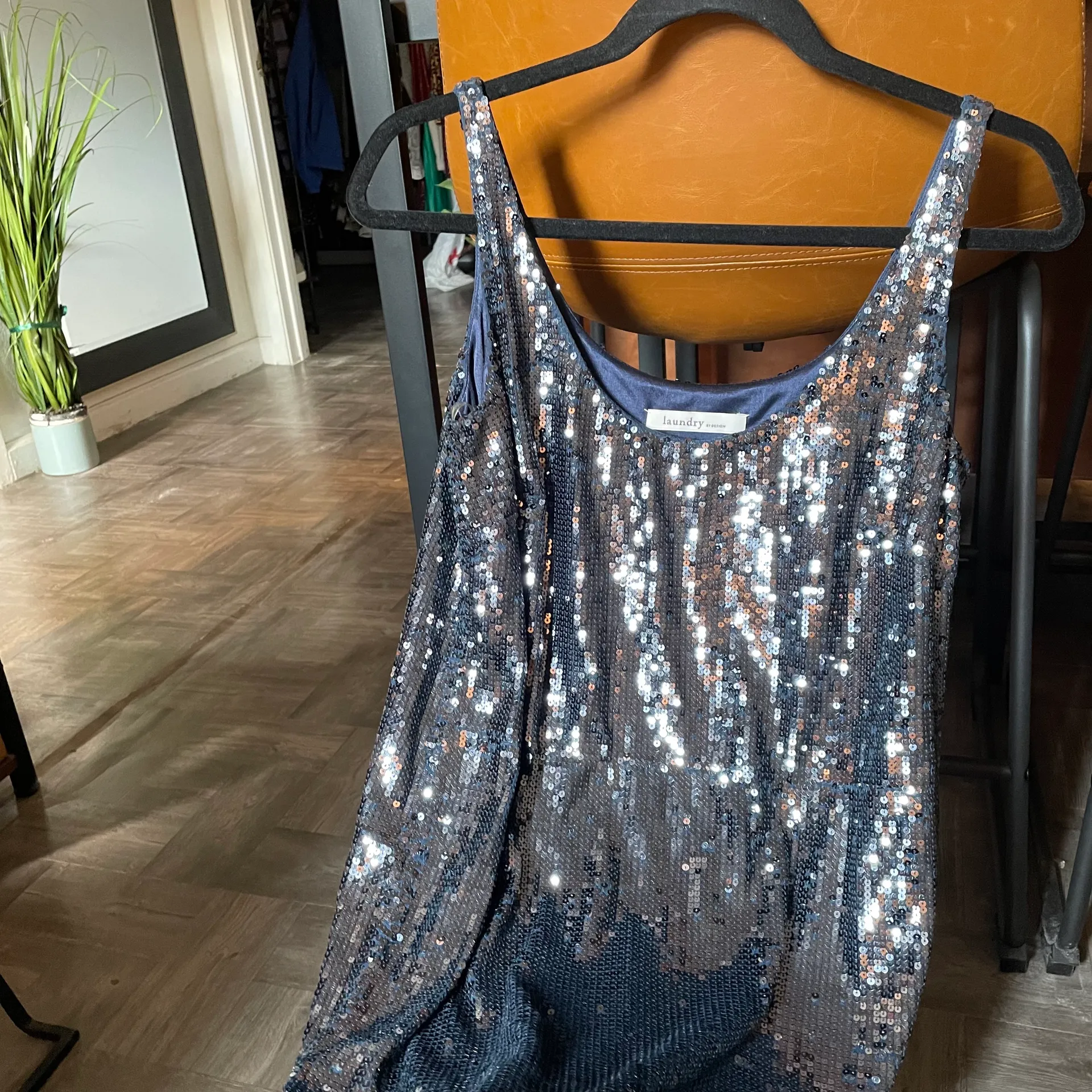 laundry by design navy blue slip sequin Dress  - Image 6