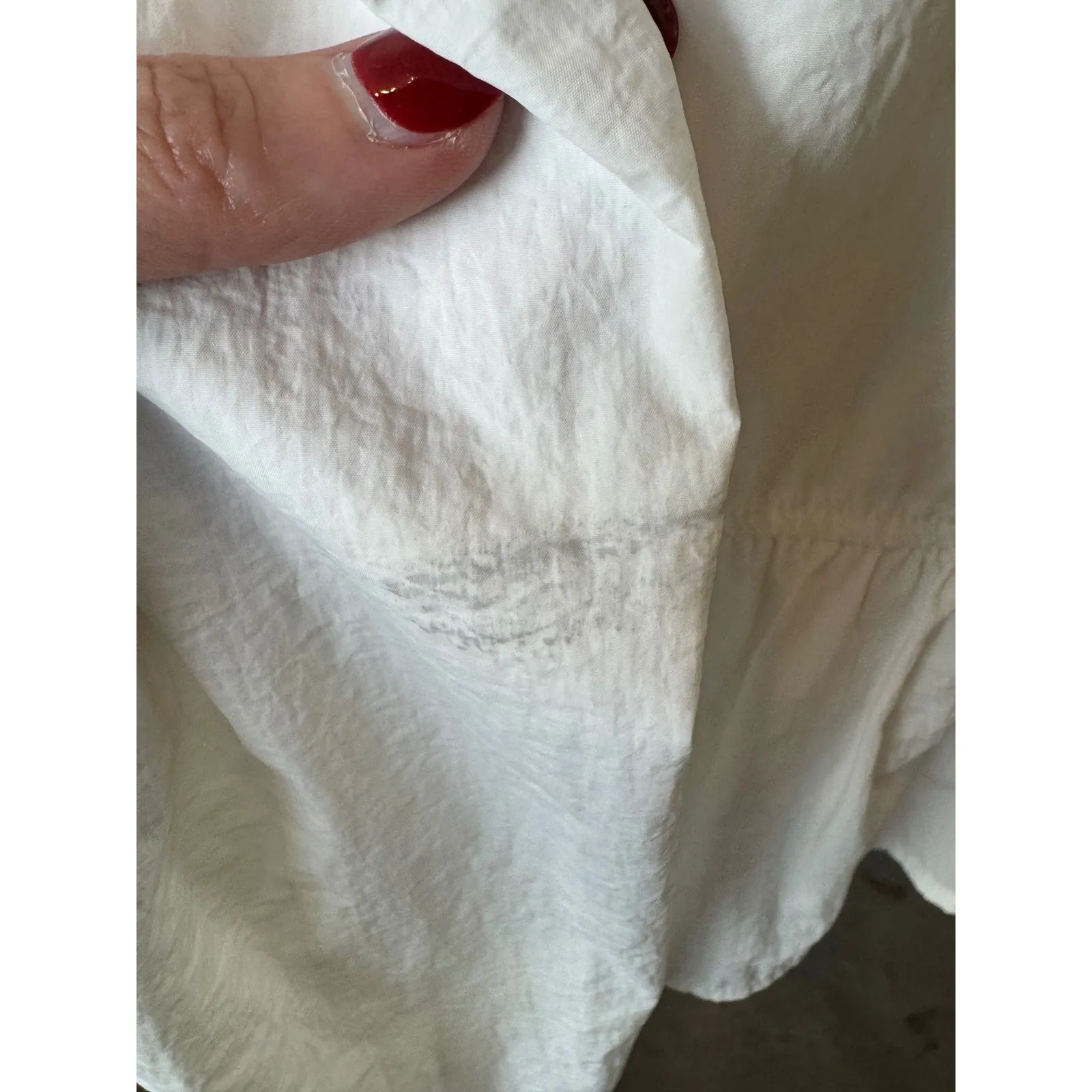 Jason Jacket‎ Women Medium White Ruffle Hem Full Zip Lightweight Coat Outdoort - Image 9