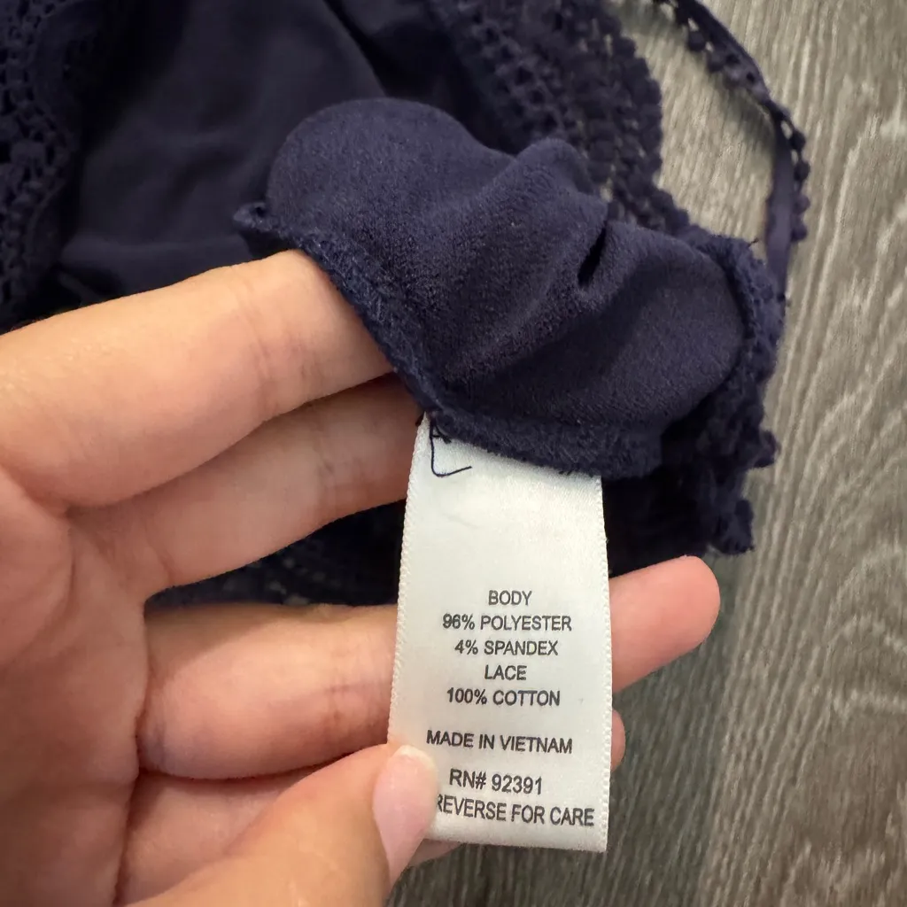 XS Navy Crop Top Blue - Image 5