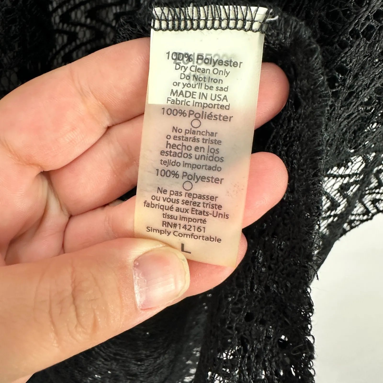 LuLaRoe Kimono Cardigan L Black Sheer Lace Open Front Boho Festival Witchy Layer - Image 3