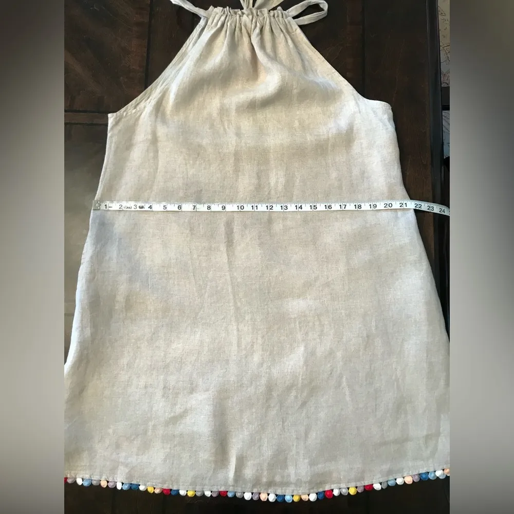 Positano Style Blitz Women’s Linen Dress Swimsuit Cover Up Sz L Tan Size L - Image 7