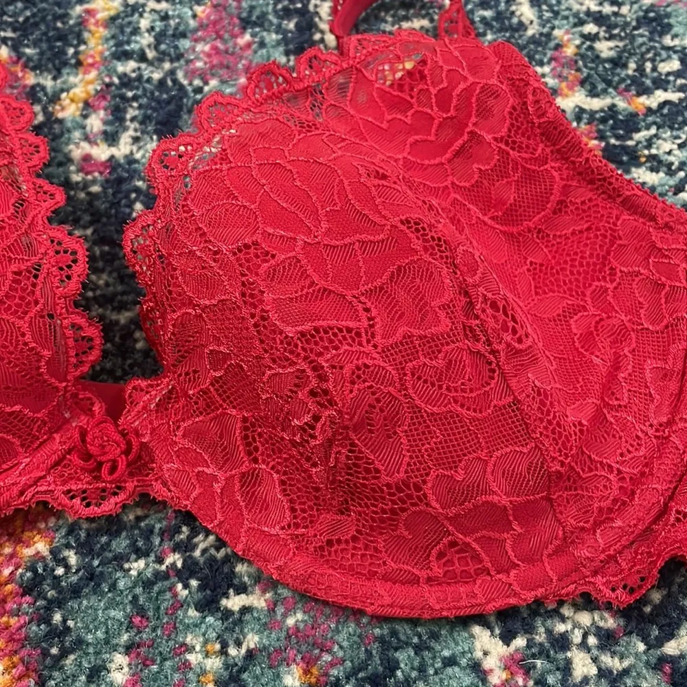 Victoria’s Secret Cherry red lace bra - Image 2