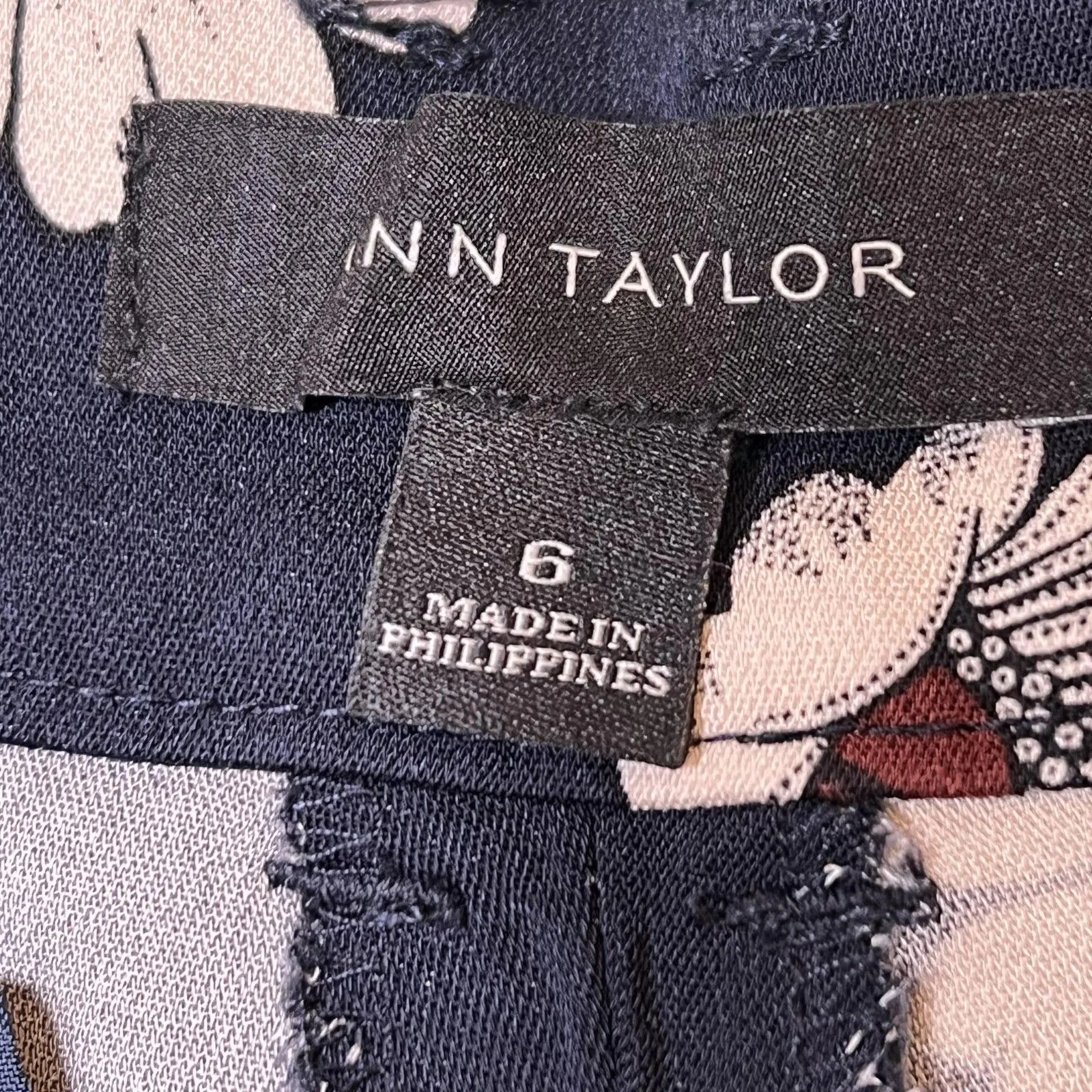 Ann Taylor Pants Womens 6 Floral Wide Leg Cropped Stretch Rayon Spandex Casual - Image 3