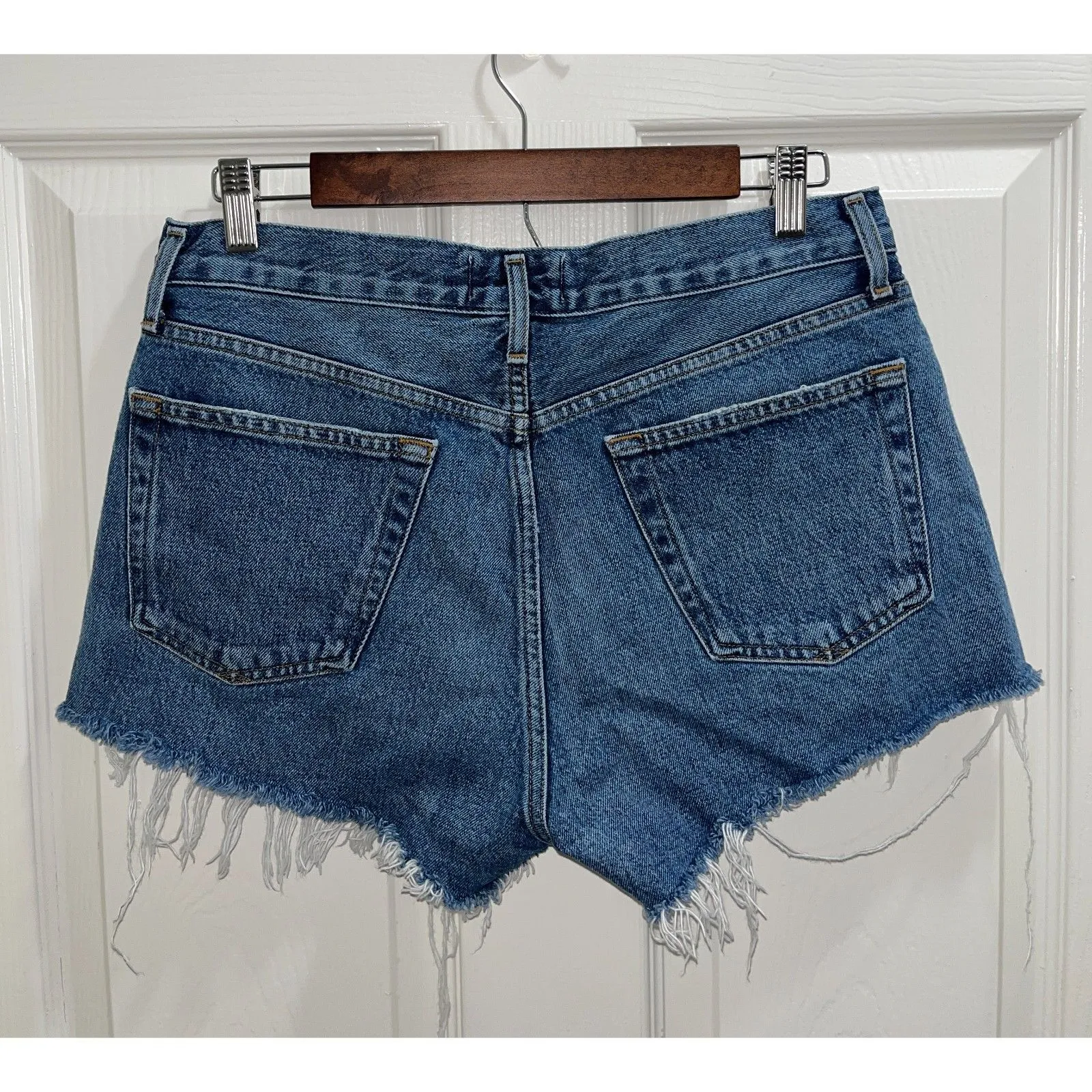 Agolde Parker Denim Shorts Medium Wash Size 28 100% Organic Cotton Trendy - Image 2