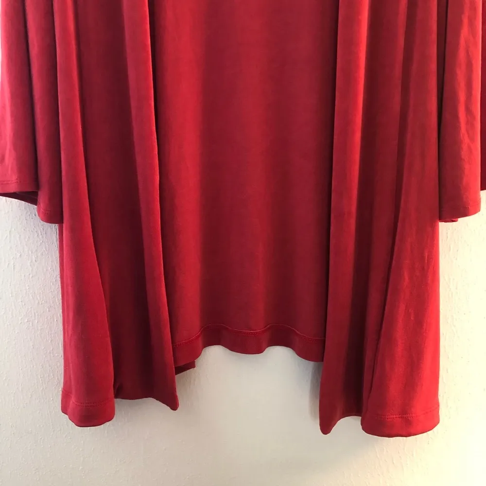 Chico’s Cardigan Travelers Collection Red Travel Open Front Cardi Sz 3 (XL) EUC - Image 7