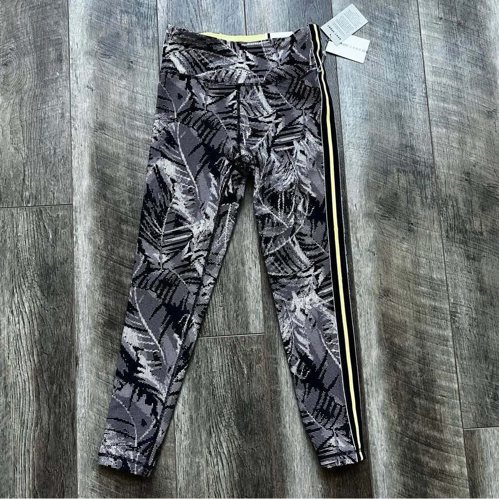  DKNY Womens Sport Pixel Palm High Waist 7/8 Leggings Small - Image 4